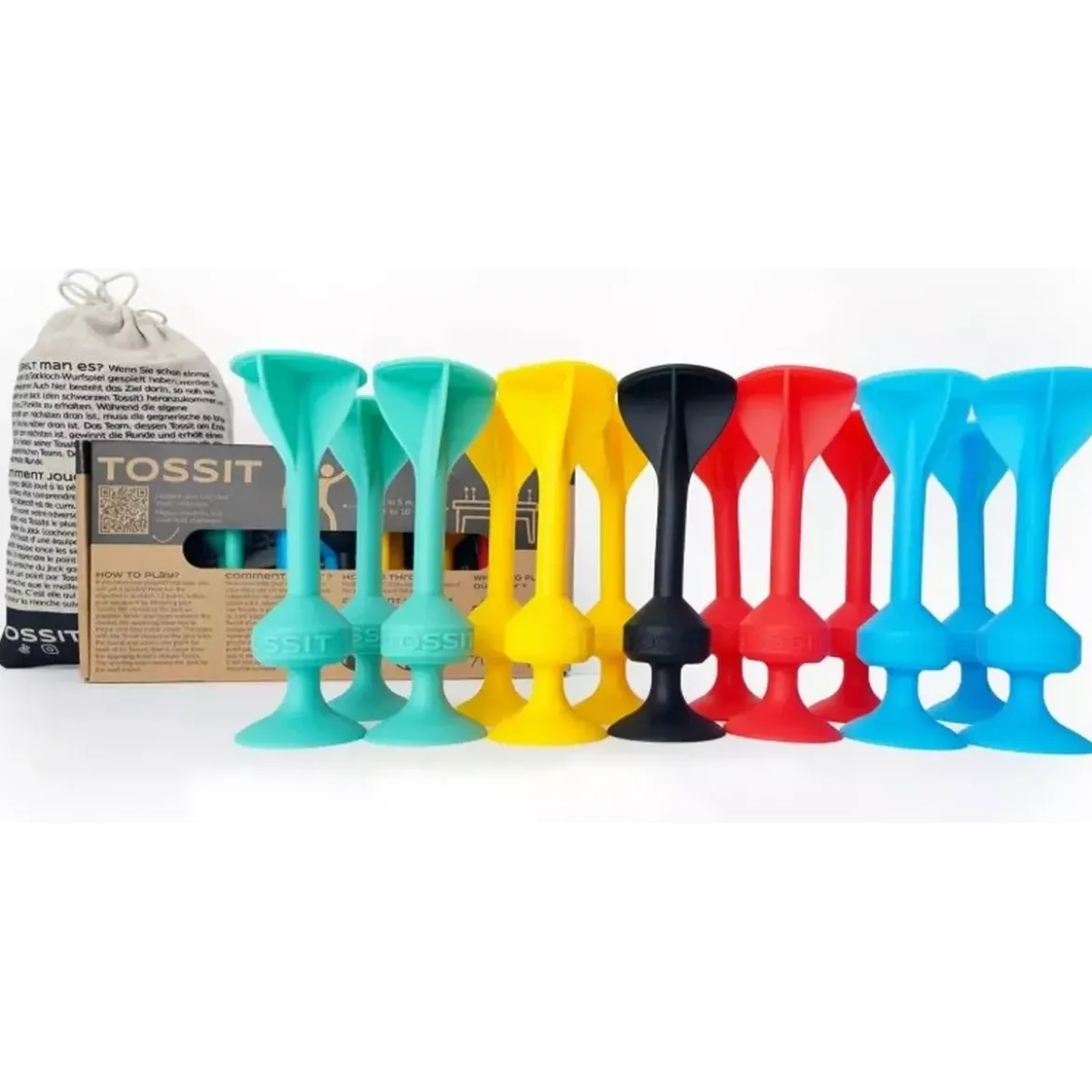 Tossit Pack Famille : Rouge - Cyan - Bleu - Jaune
