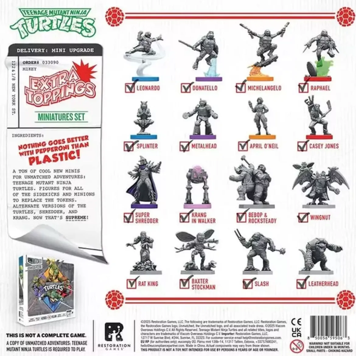 Unmatched Adventures TMNT - Extra Toppings - Ultimate Miniatures Pack