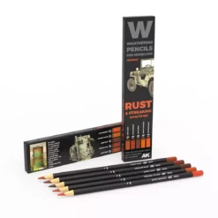 Weathering Watercolor Pencils Set : Rust & Streaking Effects Set - AK Interactive