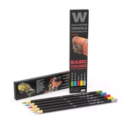 Weathering Watercolor Pencils Set : Basics Colors Shading & Demotion Set - AK Interactive